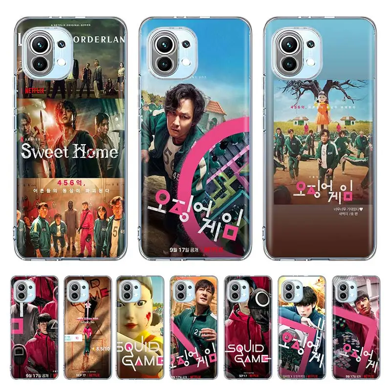 

Hot Squid Game TV Case For Xiaomi Mi Note 10 Pro 10T 10S 9T 11 Ultra 11 Lite Poco X3 NFC F2 F3 M2 M3 A3 Phone Cover Coque Funda
