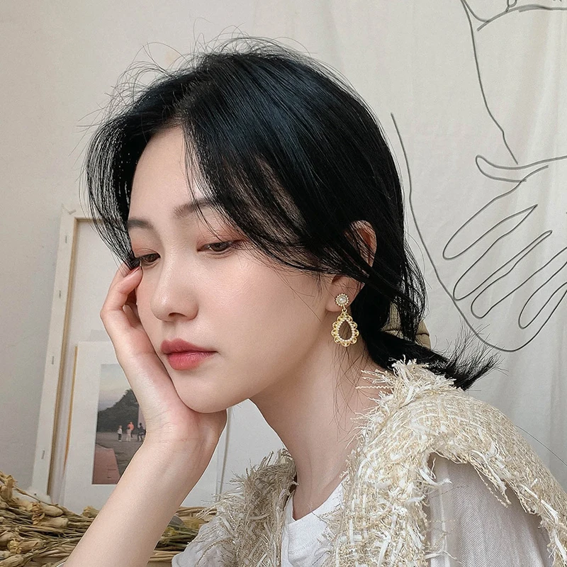 Атмосферы высокой Класс чувство серьги гвоздики в стиле ретро Hong Kong Стиль