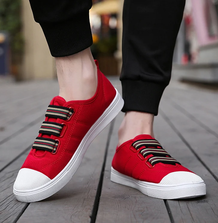 

Men Casual Canvas Shoes,Fashion Lightweight Sneakers,Flats Shoes,Elastic,Sneaker,Size 39-44