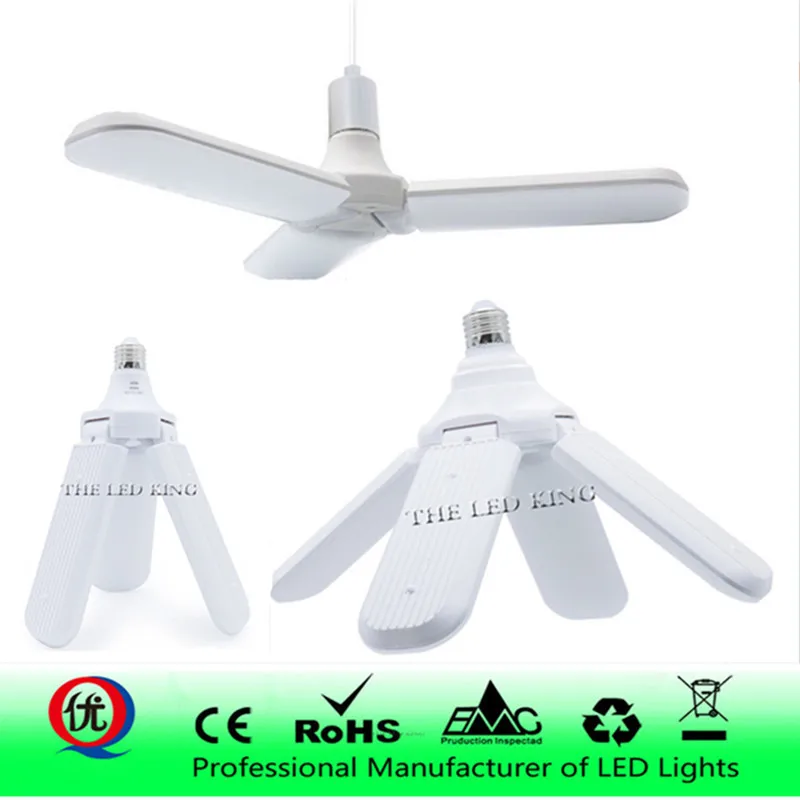 Сверхъяркая Складная потолочная Светодиодная лампа с углом наклона вентилятора