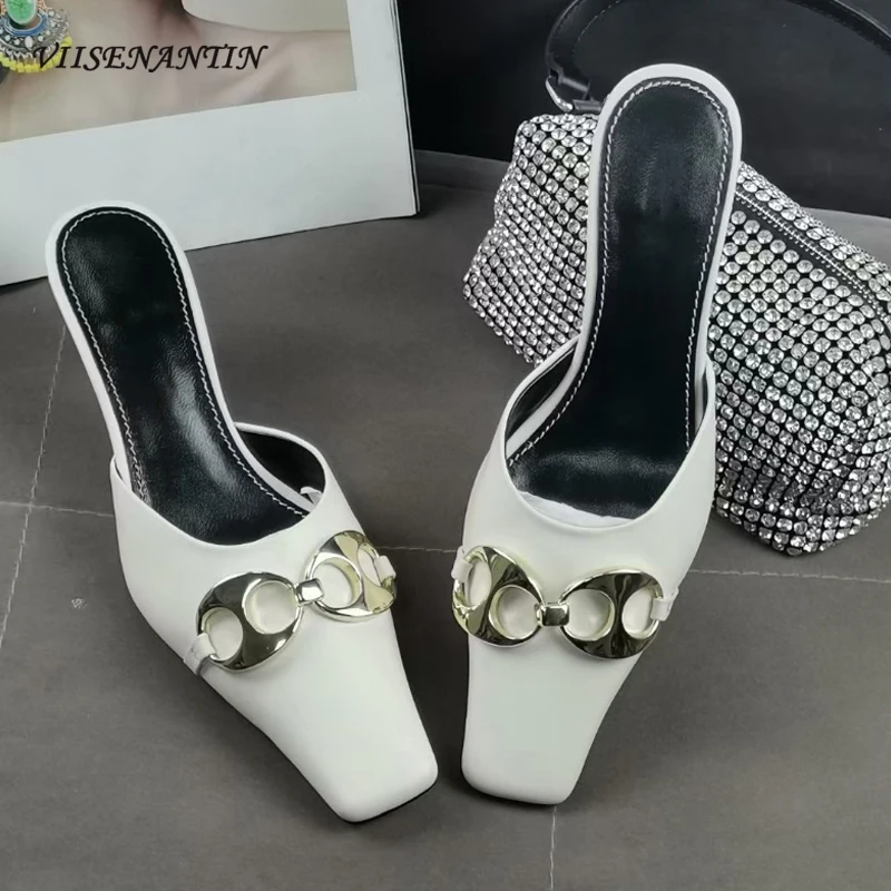 

Женские босоножки на высоком каблуке, черные дизайнерские босоножки на высоком каблуке-шпильке с металлической пряжкой, новинка весны 2021