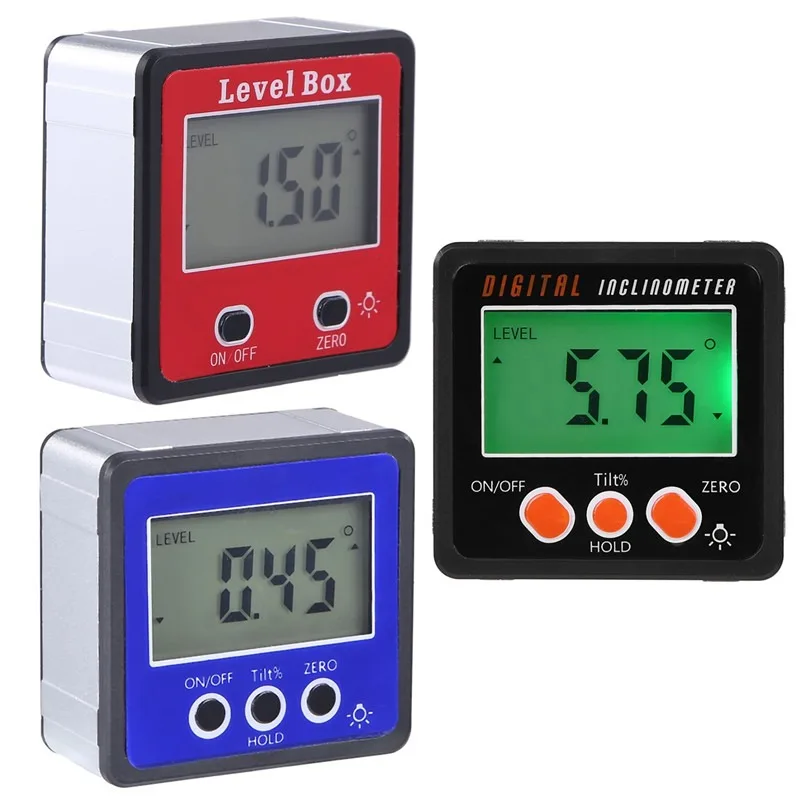 

Neoteck Precision Digital Inclinometer Electron Goniometers 4*90 Degree Magnetic Base Digital Protractor Angle Finder Bevel Box
