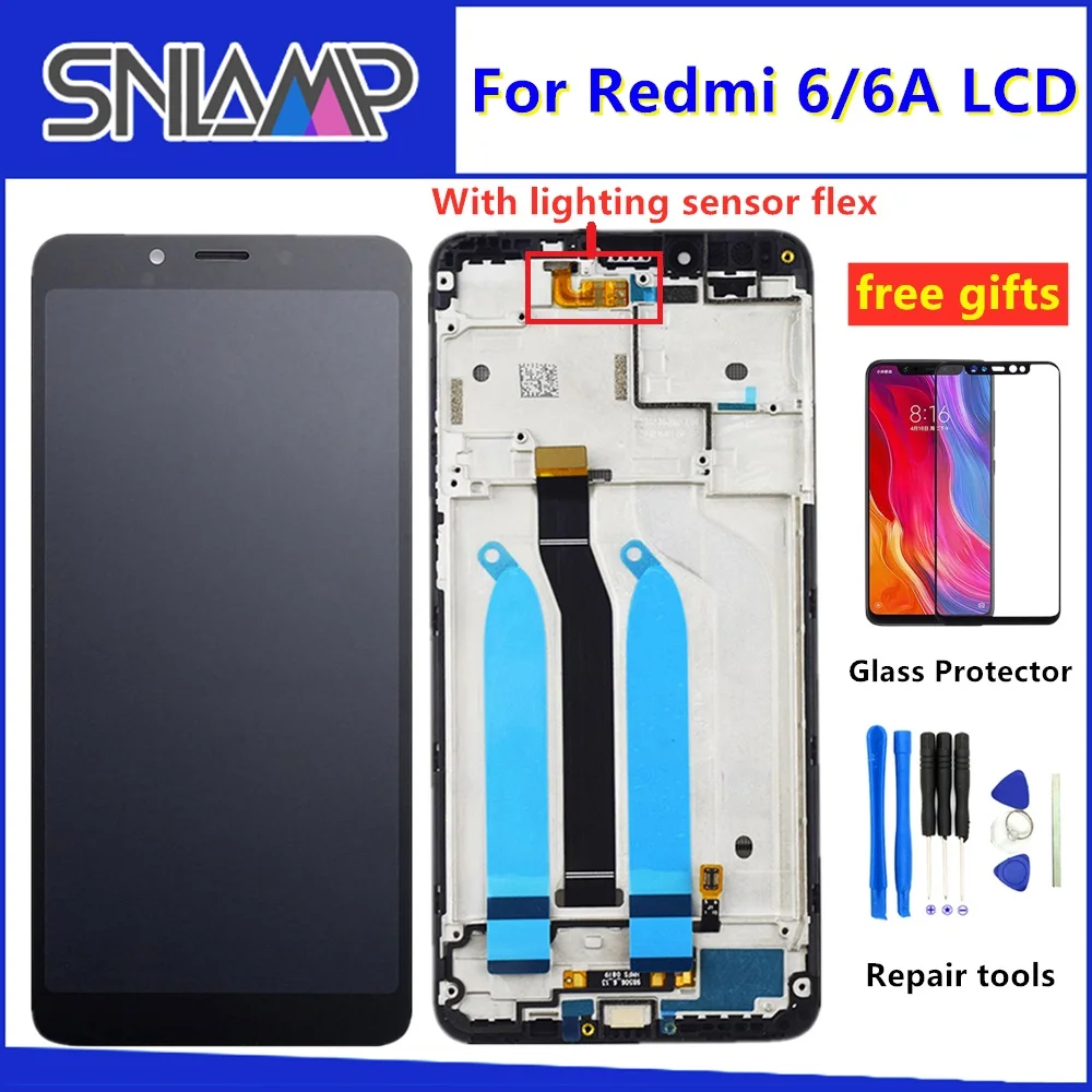 Оригинальное качество ips lcd для xiaomi Redmi 6 экран Сенсорная панель дигитайзер сборка