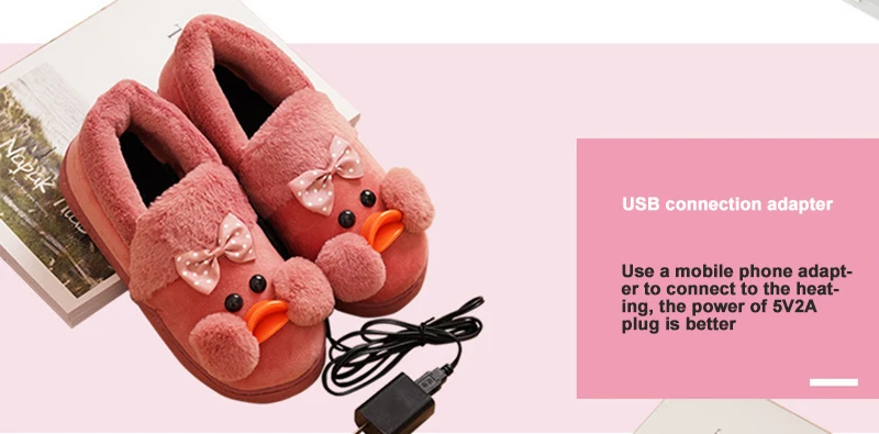 Теплая обувь с usb-разъемом; хлопковые тапочки с подогревом; теплые женские зимние тапочки с электрическим подогревом