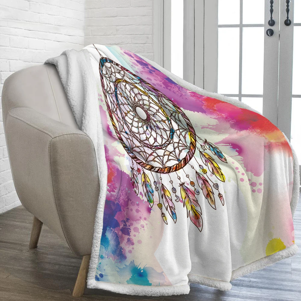 

Silstar Tex Dreamcatcher Series Printed Sherpa Blanket 150X200Cm Winter Warm Super Soft Adult Kids Throw Blanket For Bed