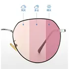 Женские солнцезащитные очки для близорукости, маленькая круглая оправа, фотохромная оправа, розовые и серые линзы, солнцезащитные очки для близорукости NX