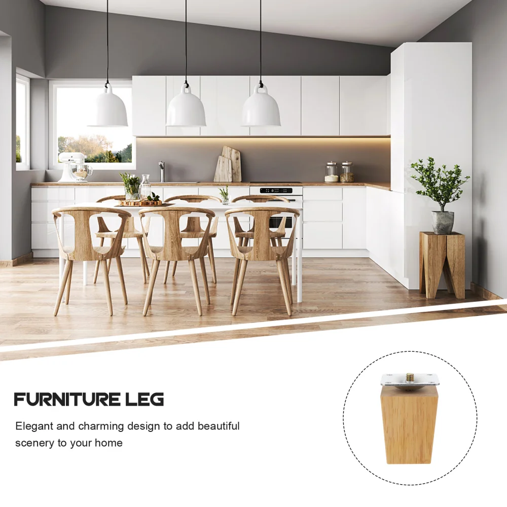 

4pcs Wooden Table Legs Decorative Furniture Leg Sofa Feet Furniture Support Feet