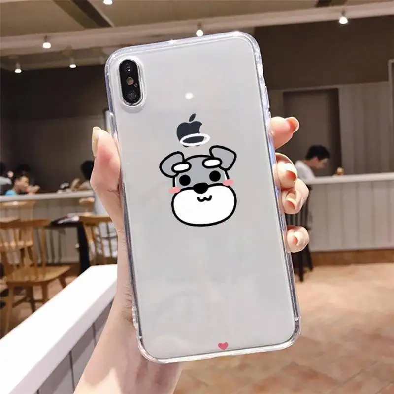 

Cartoon schnauzer dog Phone Case For iphone 12 11 8 7 6s 6 5 5s 5c se plus mini x xs xr pro max Transparent soft