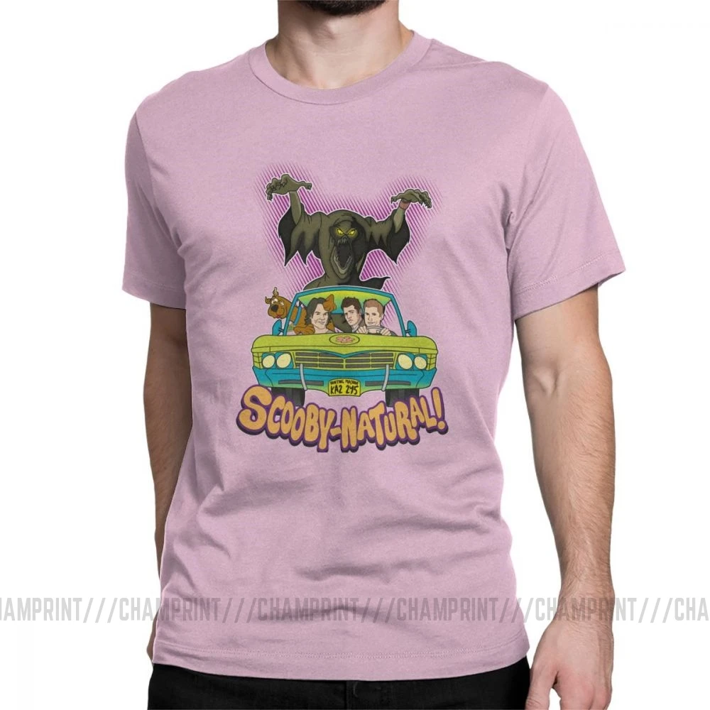 Сверхъестественная футболка Spn Brothers Man ScoobyNatural Baby V2, футболка, новинка, вырез лодочкой, одежда с короткими рукавами, хлопковые футболки - Цвет: Розовый