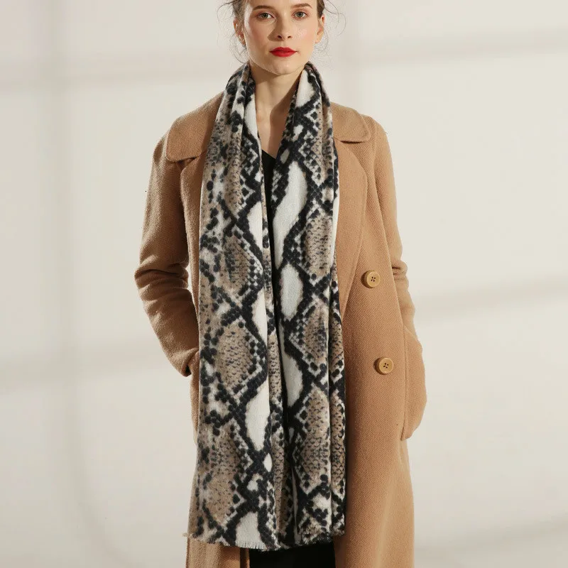 Зимний женский шарф со змеиным принтом пашмины Para Mujer Cachecol Feminino Inverno Szalik Damski шарфы