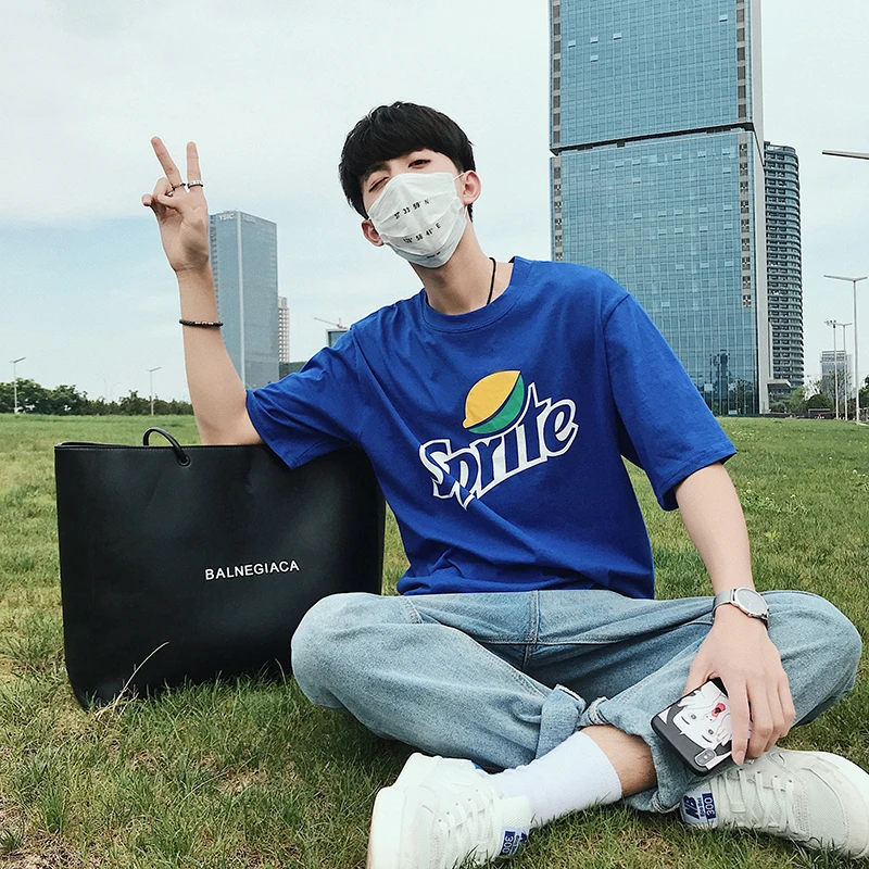 

T-shirt mens Short-sleeved men's summer printed cotton T-shirt Men's Casual Short Round Neck Loose T-Shirt hip hop t-shirt men