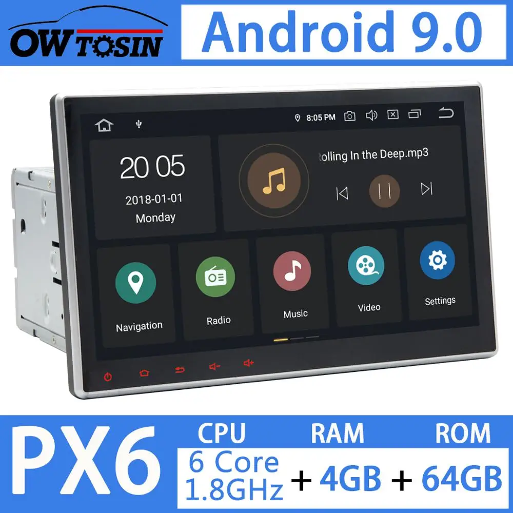" ips экран 4G 64G Android 9,0 Автомобильный мультимедийный gps 2 DIN универсальный Радио сенсорный экран стерео навигация без DVD плеера
