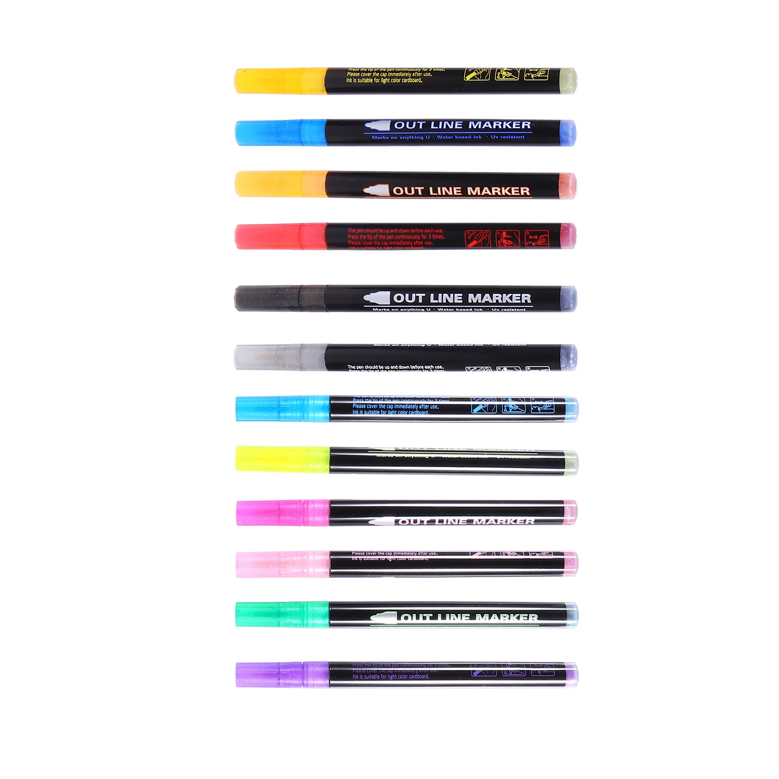 

12pcs Double-Line Color Drawing Pen Set Marker Pen DIY Drawing Highlighter Pen