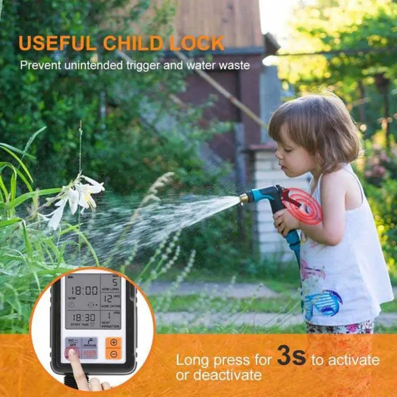 

Watering Timer Automatic Digital Programmable Timer IP65 Waterproof Screen For Garden Meadow Irrigation Timer Irrigation System
