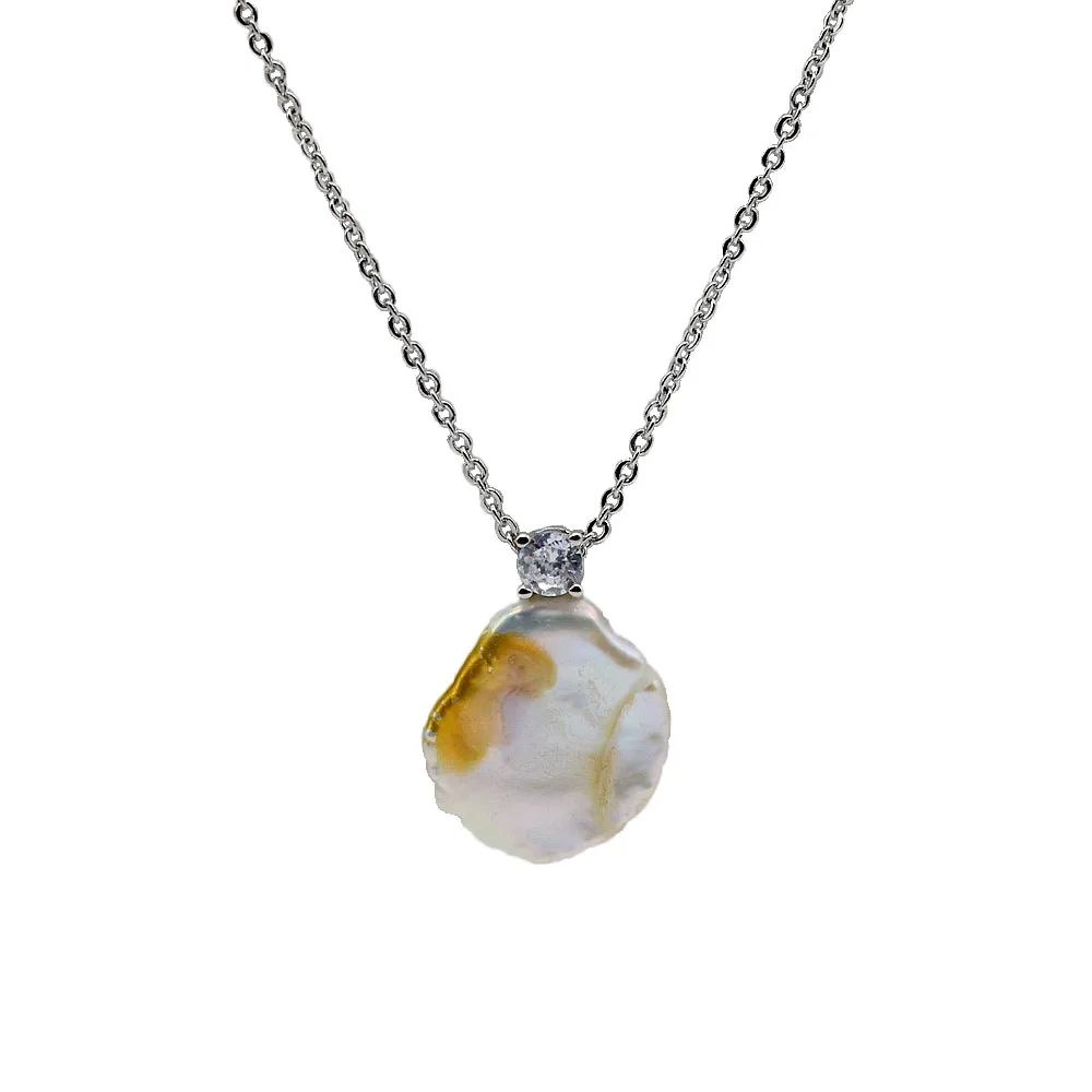 

SAUDADE Genuine Baroque Necklace Natural Pearls Irregular Shape 925 Silver Pendant Necklace Girls Jewelry Fashion Gifts