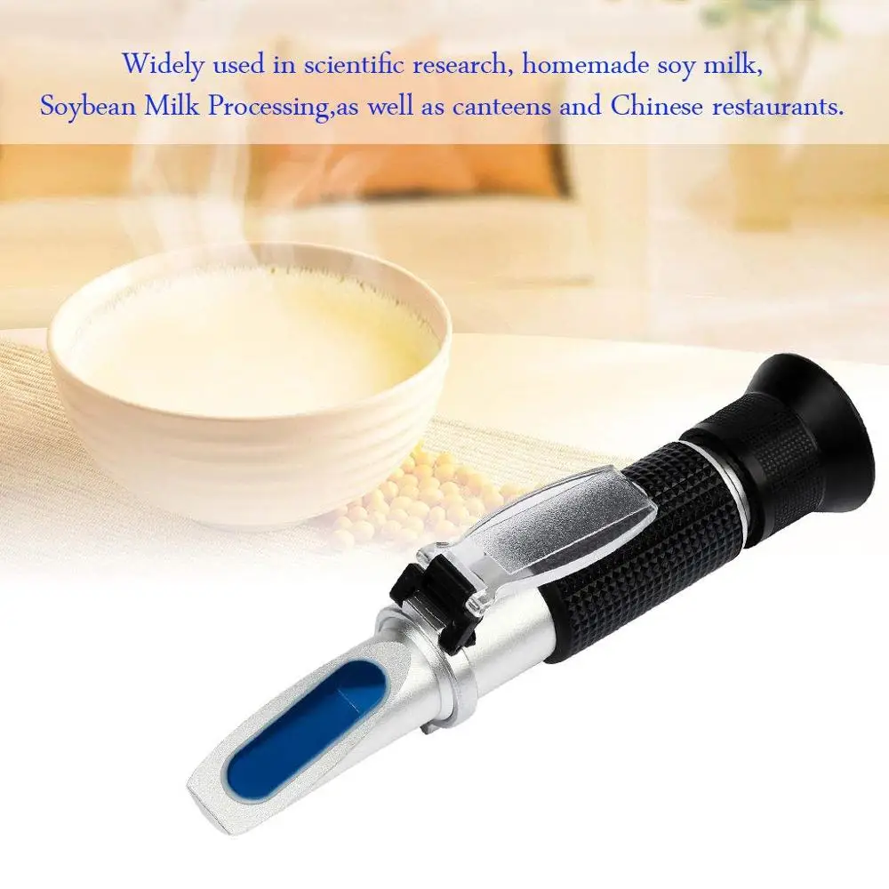 

Hand-held Refractometer Soya-Bean Milk Content Measurement Tool Tester with Dual Scale(Soymilk Content:0~25%; Brix:0~32%)