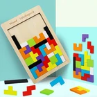 Малыша 3D головоломка деревянный пазл Танграм математические игрушки игры для детей дошкольного Magination интеллектуальной Развивающие игрушки для детей, От 1 до 3 лет