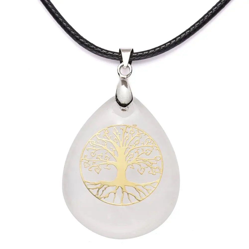 Колье из хрустального камня с деревом жизни ожерелье Каплевидным сердцем