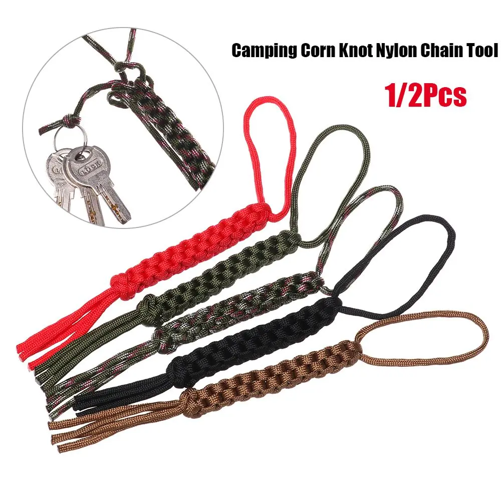 

Outdoor Keychain DIY Tools Falling Paracord Rope Knife Pendant Survival Ropes Camping Corn Knot Nylon Chain Tool