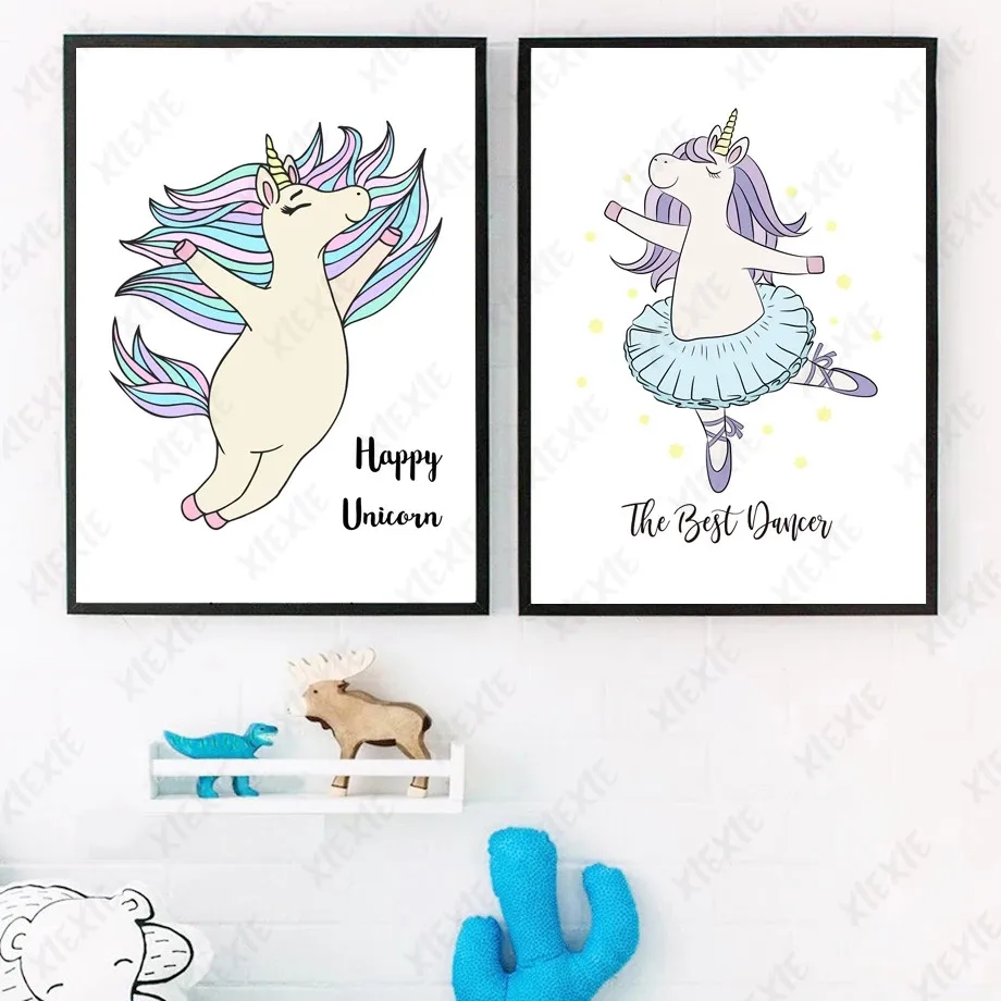 

Плакат на холсте с изображением танцующего единорога