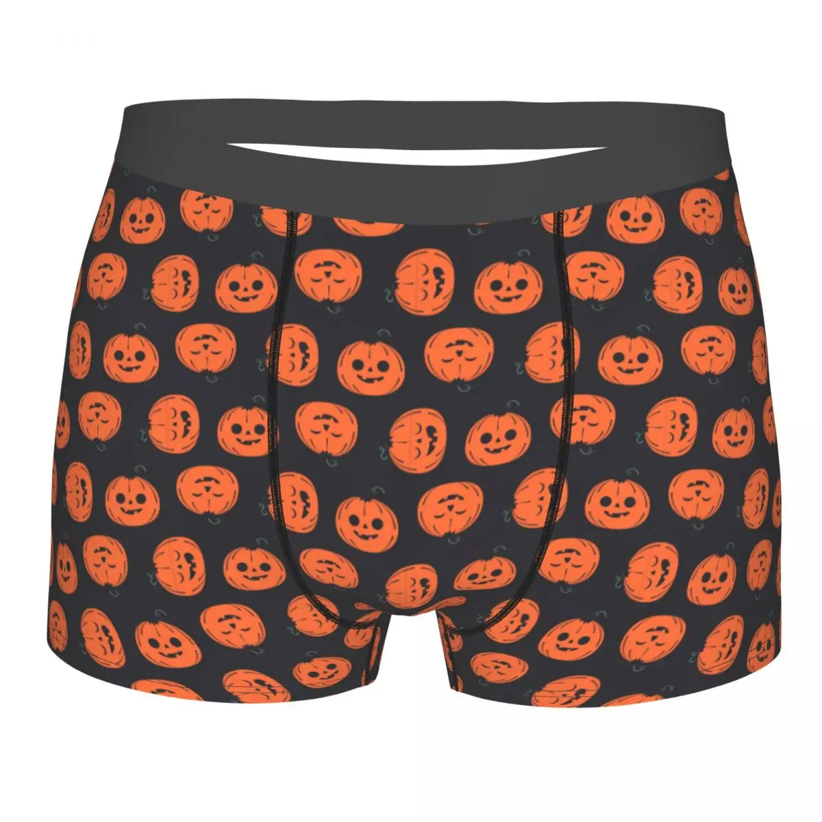 

Halloween Pumpkin Underwear Funny Cute Breathable Trenky Printed Trunk Polyester Sublimation Males Boxer Brief