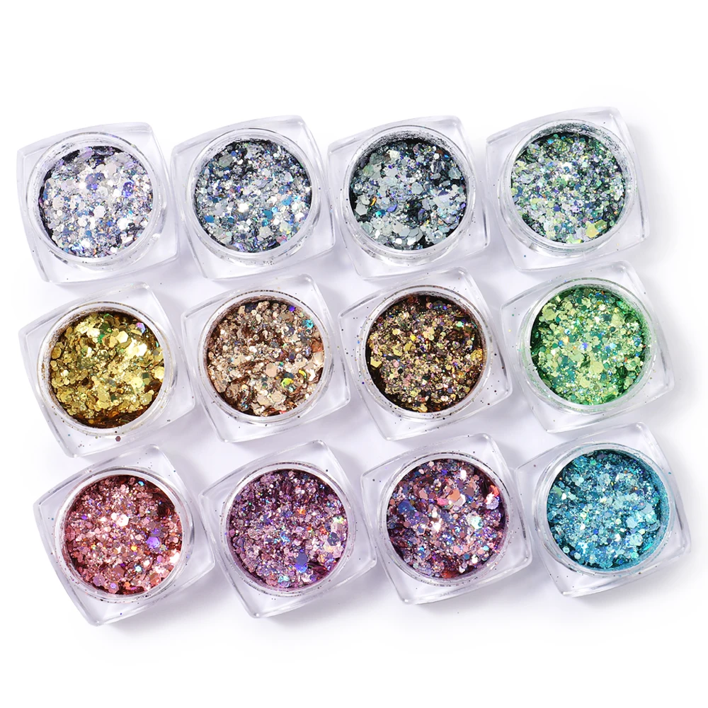12 видов цветов/набор многоразмерный Набор для дизайна ногтей с шестигранной