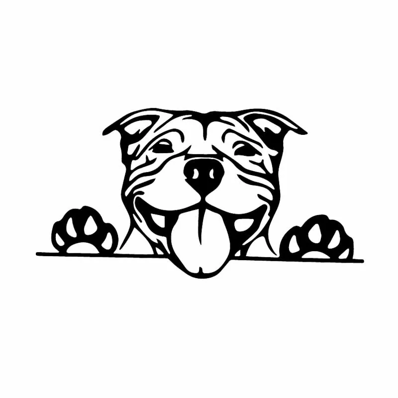 Черный YJZT 15,7X8,2 см забавные Стикеры для автомобиля Лапы вверх Pitbull Bully наклейка с собакой виниловая наклейка черный/серебристый C24-1577 - Название цвета: Черный