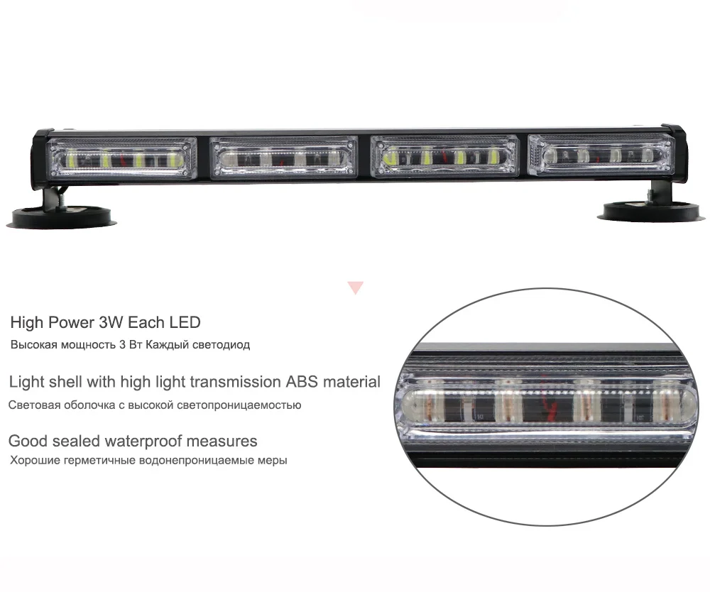 16 64LED двухсторонний рабочий светильник полицейский маячок предупреждающий