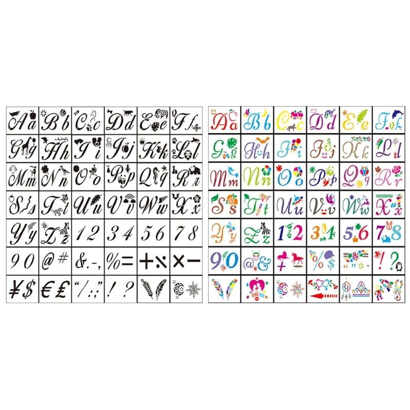 

42pcs/set Alphabet Number DIY Painting Drawing Stencil Templates Decoration Art B95C