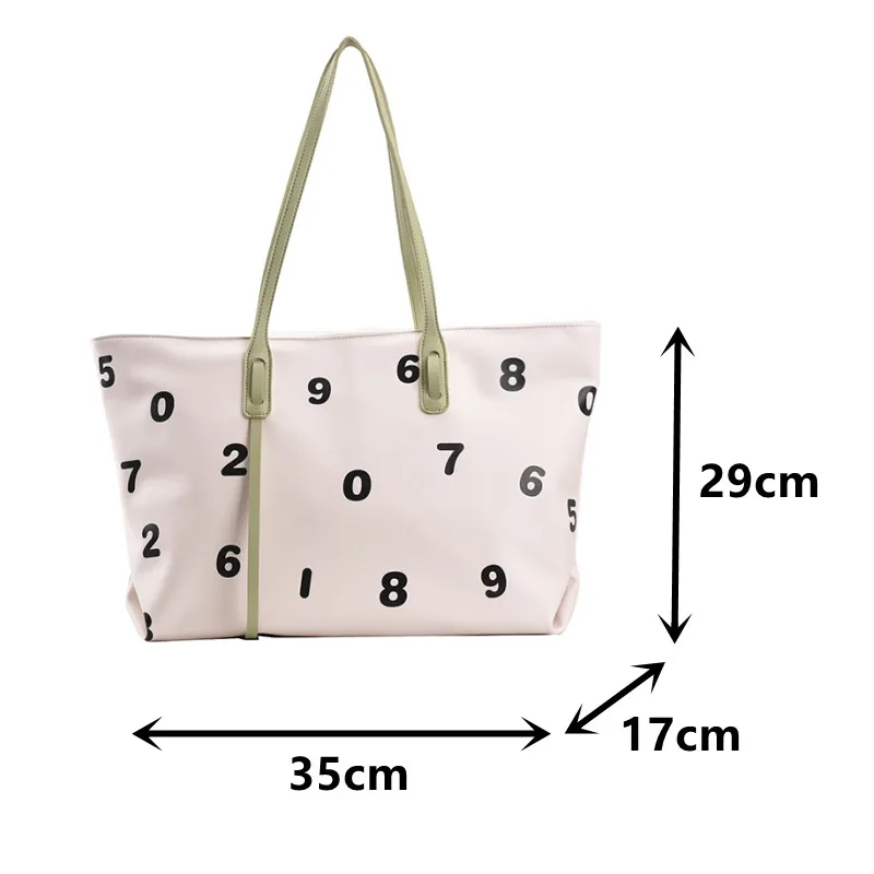 

Large Capacity Shoulder Bag Female Luxury Pu Leather Tote Bag Big Number Printing Handbags Women's Brand Design Shopper Bags Sac