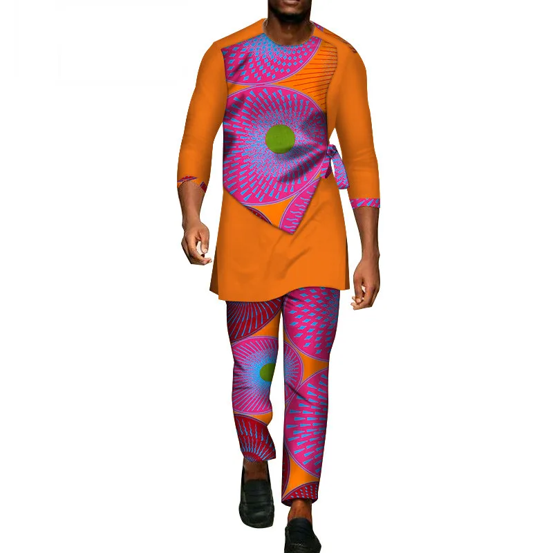Комплект из 2 предметов рубашка и длинные брюки Дашики Мужская африканская