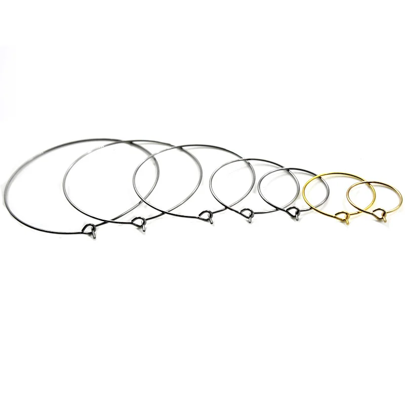 

20pcs/lot Hypoallergenic 316 Stainless Steel Round Circle Wire Earring Hoops Findings for DIY Earring Hook Clasp Jewelry Making