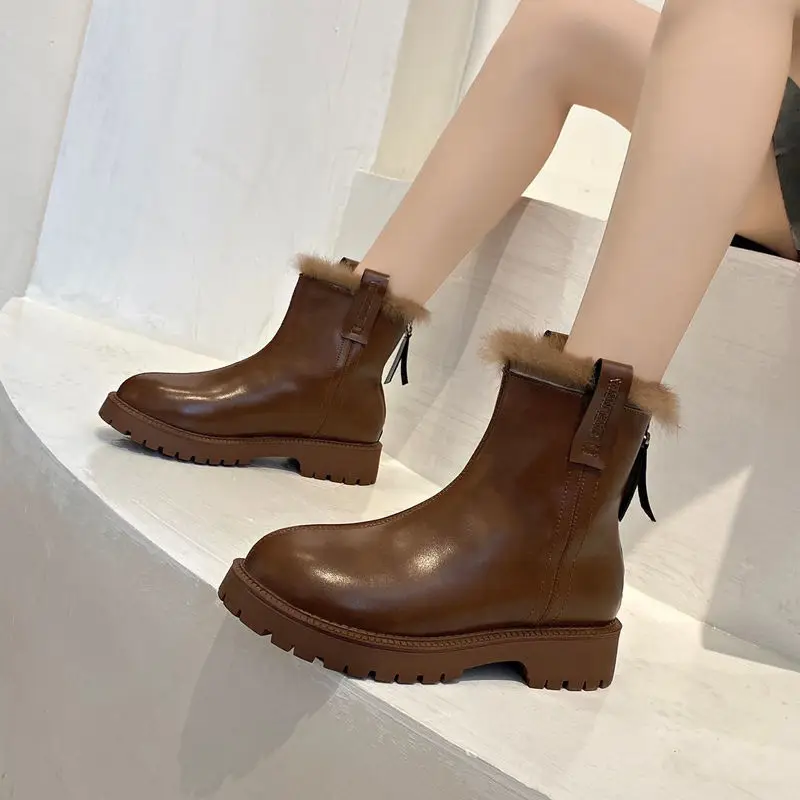 Ботильоны женские из лакированной кожи на платформе и толстом каблуке|Женские