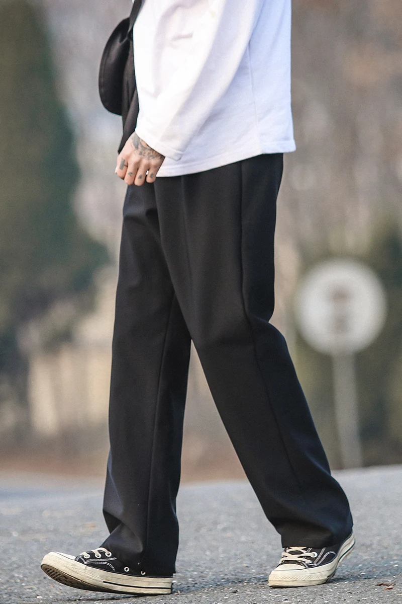 

2020 Spring And Summer New Youth Pop Chic Vertical Sense Small Trousers Fashion Casual Solid Color Straight Pants Black S-2XL