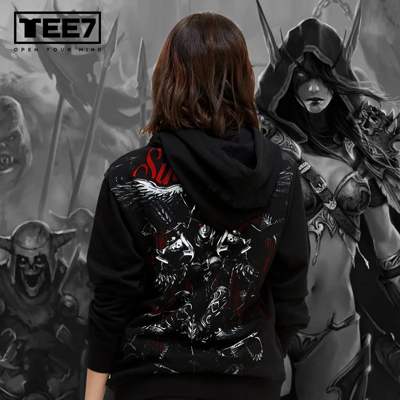 TEE7 мужские толстовки с капюшоном с принтом популярная игра WOW ностальгия sylvanas толстовка с капюшоном хлопковые толстые куртки