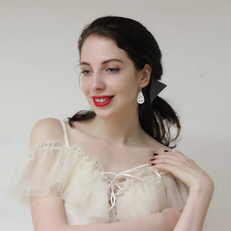 Серьги подвески женские из серебра 999 пробы с перьями|Серьги-подвески| |