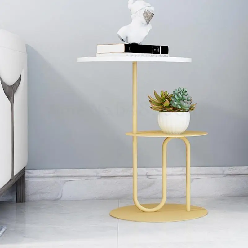 Приставной столик под мрамор в скандинавском стиле простой диван-компаньон