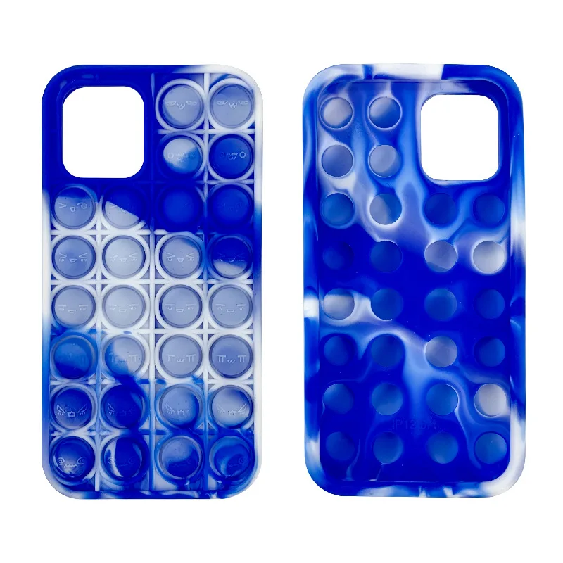 

Push Pop Bubble Fidget Toy Phone Case 3D Soft Silicone For iphone 12 Case Release Stress Full Body Protection Shockproof Cover