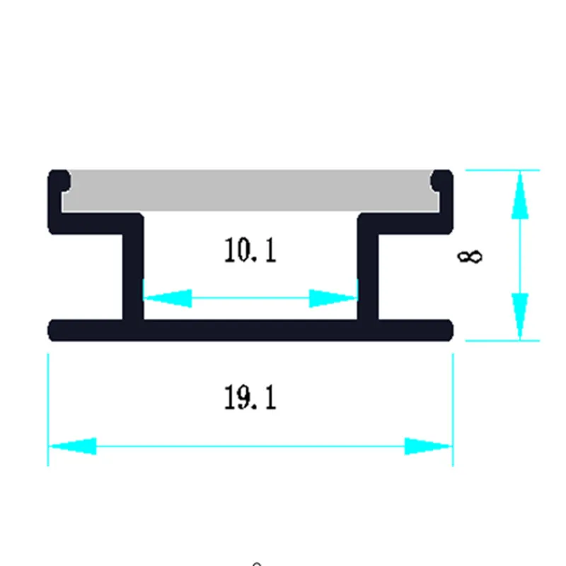 Светодиодная лента из анодированного алюминия плоской формы для полосок 5050