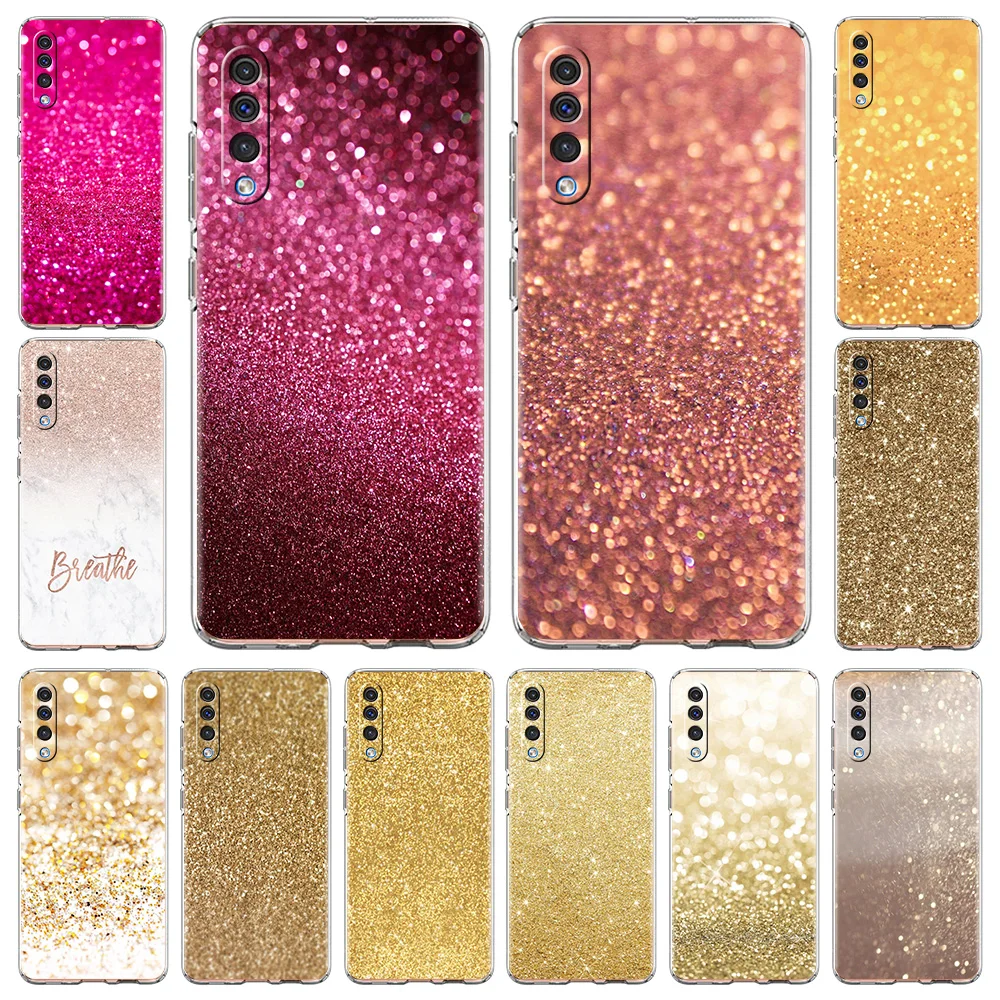 

Pink Glitter Transparent Cover for Samsung Galaxy A12 A32 A52 A50 A70 A10 A20 A30 A72 4G Shell Soft TPU Phone Case Silicone Bag