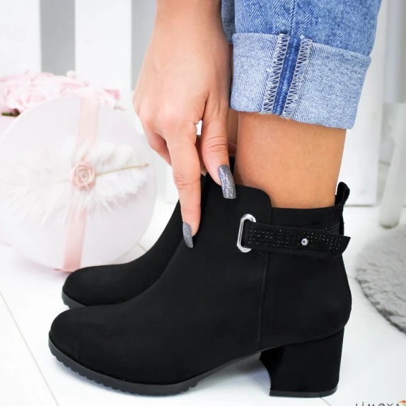 

Ankle Boots Shoes Woman Zipper Buckle Rivet Design Women Short Boots Botas Mujer Chunky Heel Boots Bota Feminina