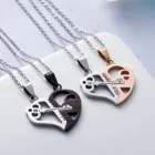 2 шт. Love You Разбитое Сердце Ключ медальон кулон ожерелье Пара парное ожерелье двойной Цвета друзей семейная ювелирный подарок для возлюбленных