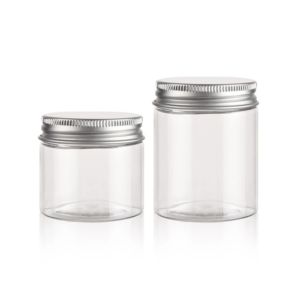 20 штук пустые баночку с маской Пластик прозрачный Алюминий Кепки Еда контейнер