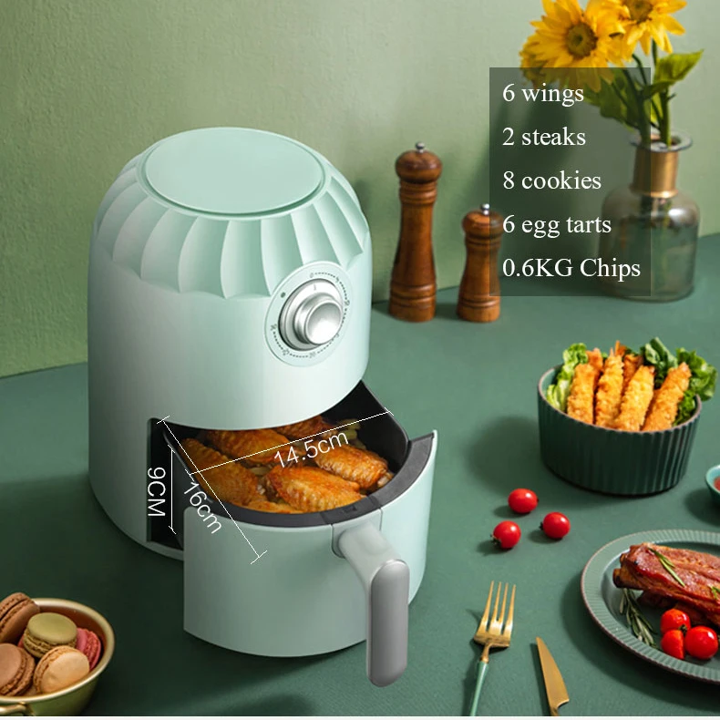 Электрическая Фритюрница 2 л без масла 800 Вт конвекционная печь 360 ° жаровня с