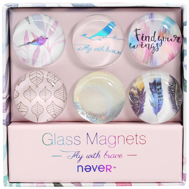 С рисунком птицы серии стекло Magent шпильки Канцелярская кнопка для Магнит белая