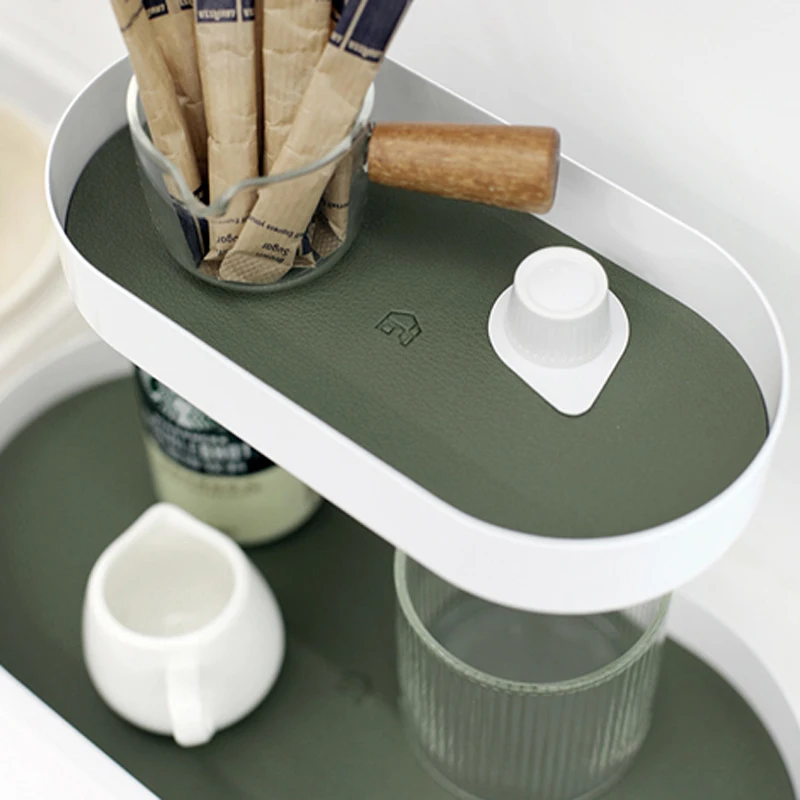 sweetgo white storage racks 1piece metal iron with leather mat sundries holder tableware party supply home decoration bathroon free global shipping