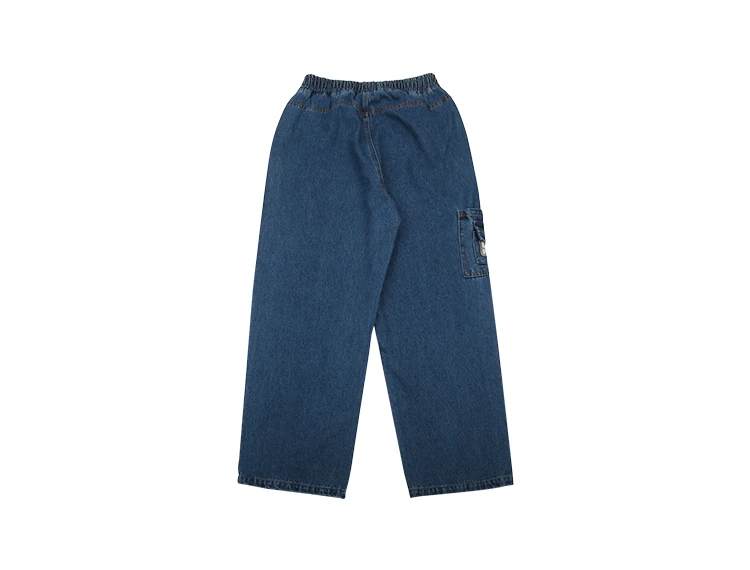 

Casual Spring New Design Elastic Waist Women's Jeans Full Length Preppy Style Teenage Girls' Denim Pants Trouser