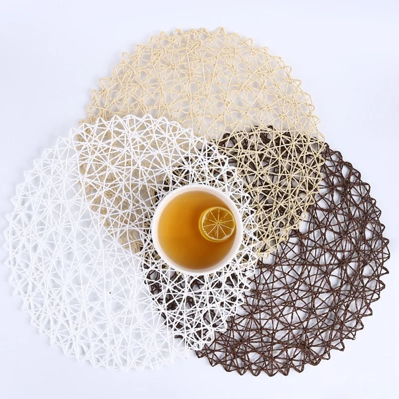 Полый тканый коврик Круглый бумажный волоконный для фотосъемки реквизит фон