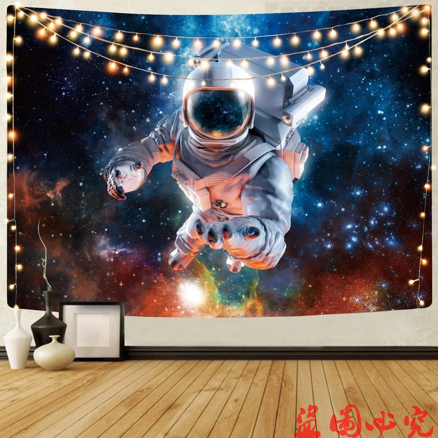 

KYKU Astronaut Tapestry Trippy Galaxy Psychedelic Space Pilot Wall Hanging Fantasy Outer Space Wall Tapestries For Living Room