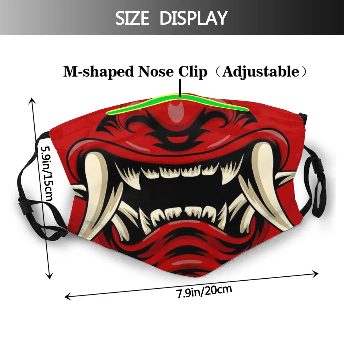 Они Япония Самурай демон тканевых масок Hanya маска для лица с изображением рта